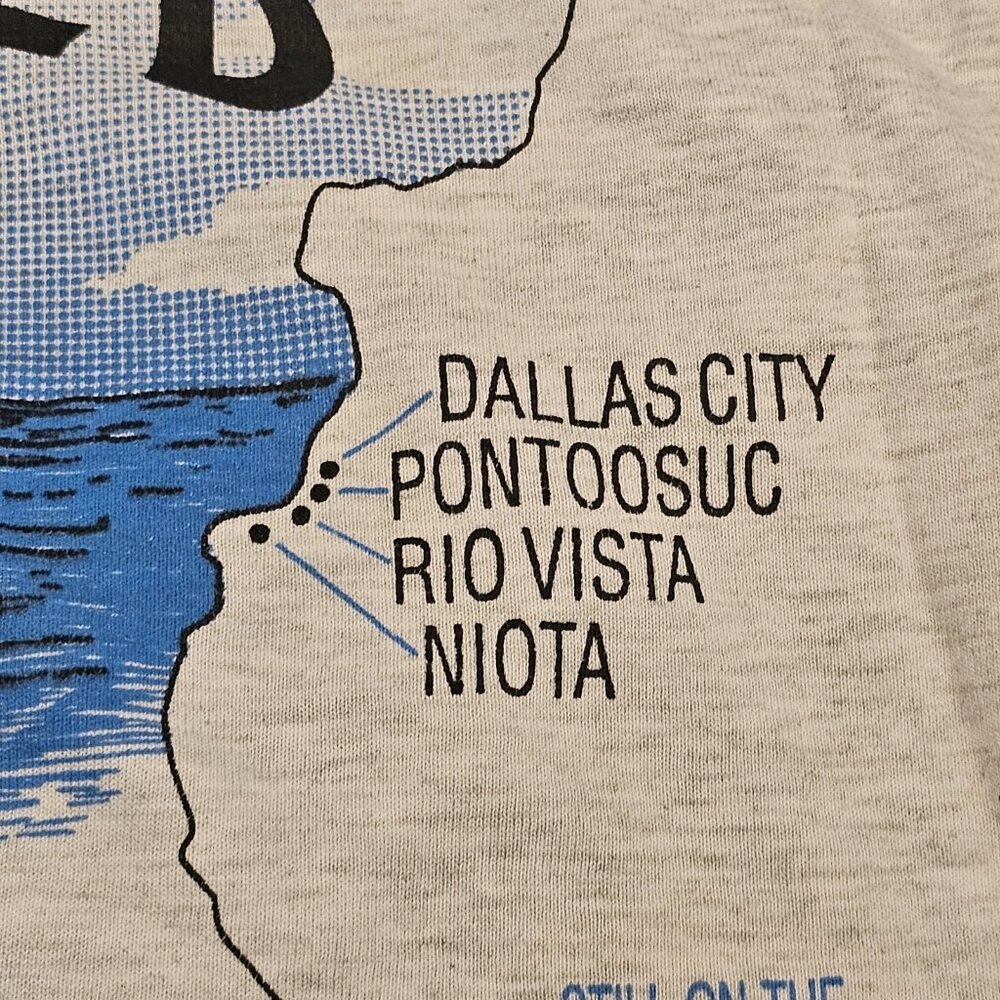 90s Mississippi River Flood Tshirt I Survived Tshirt Shirt Gray Sz S USA - Picture 5 of 11
